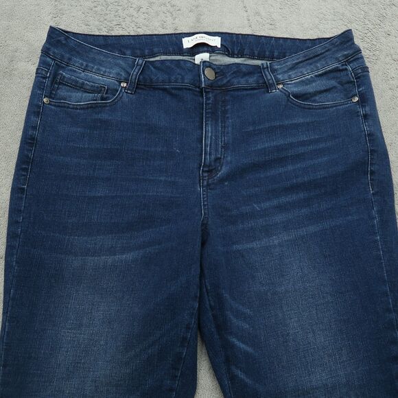 Lane Bryant Jeans Women's Size 18 Blue Mid-Rise Skinny 27" Inseam Distressed - Picture 13 of 16